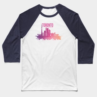 Toronto Canada Skyline Baseball T-Shirt